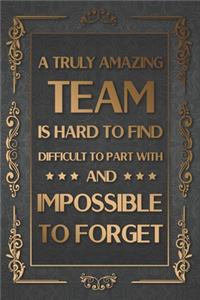 A Truly Amazing Team is Hard to Find Difficult to Part With and Impossible to Forget