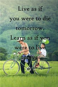 Live as if you were to die tomorrow. Learn as if you were to live forever