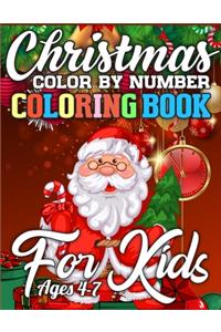 Christmas Color By Number Coloring Book for Kids Ages 4-7