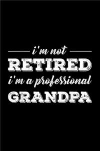 I'm Not Retired A Professional Grandpa: Blank Lined Notebook Journal for Work, School, Office - 6x9 110 page