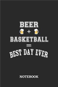 BEER + BASKETBALL = Best Day Ever Notebook: 6x9 inches - 110 blank numbered pages - Greatest Alcohol drinking Journal for the best notes, memories and drunk thoughts - Gift, Present Idea