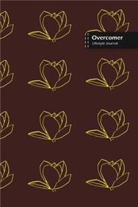 Overcomer Lifestyle Journal, Blank Write-in Notebook, Dotted Lines, Wide Ruled, Size (A5) 6 x 9 In (Brown)