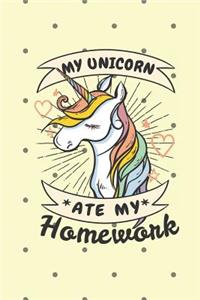 My Unicorn Ate My Homework Journal Notebook