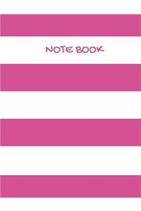 Pink and White Stripe Notebook