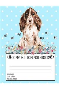 Cocker Spaniel Composition Notebook: College Ruled Composition Notebook (7.44 x 9.69), Dog Lovers Journal