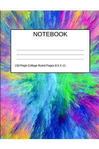 Notebook 150 Page College Ruled Pages 8.5 X 11 Tie Dye