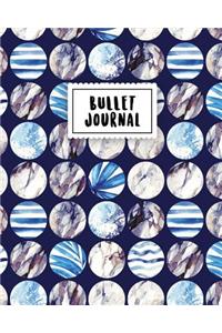Bullet Journal: Blue Marble Tone - 150 Dot Grid Pages (Size 8x10 Inches) - With Bullet Journal Sample Ideas
