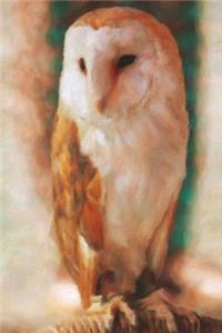 Barn Owl Perched On A Chair - Lined Notebook with Margins