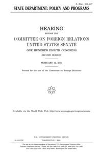 State Department: Policy and Programs