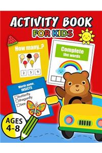 Activity Book for Kids Ages 4-8