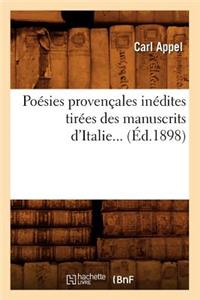 Poésies Provençales Inédites Tirées Des Manuscrits d'Italie (Éd.1898)