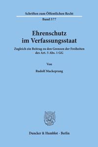 Ehrenschutz Im Verfassungsstaat