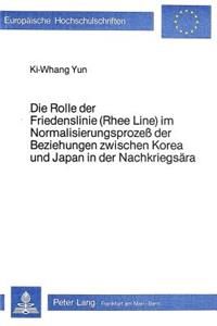 Rolle Der Friedenslinie (Rhee Line) Im Normalisierungsprozess Der Beziehungen Zwischen Korea Und Japan in Der Nachkriegsaera