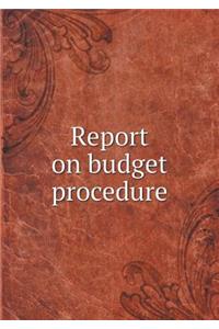 Report on budget procedure