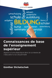 Connaissances de base de l'enseignement supérieur