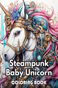 Steampunk Baby Unicorn Coloring Book for Adults