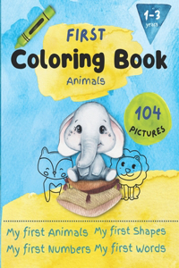 First Animals Coloring Book