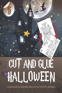 HALLOWEEN CUT AND GLUE 5 Toddler Scissors Skills Activity books
