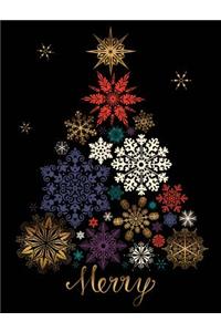 Festive Snow Tree Large Embellished Holiday Notecards