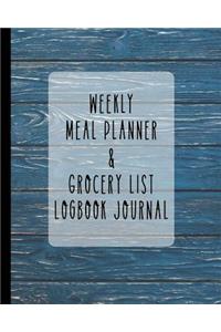 Weekly Meal Planner & Grocery List Logbook Journal