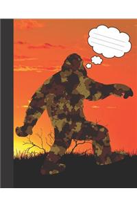 Camouflage Sasquatch Wide-ruled Lined School Blank Composition Notebook
