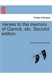 Verses to the Memory of Garrick, Etc. Second Edition.