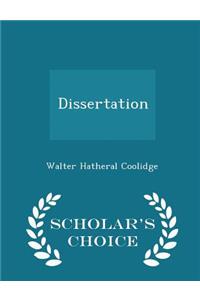 Dissertation - Scholar's Choice Edition