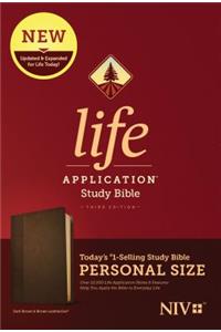NIV Life Application Study Bible, Third Edition, Personal Size (Leatherlike, Dark Brown/Brown)