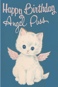 Angel Puss. 6 Cards, Individually Bagged with Envelopes