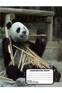 Panda Bear Dot Grid Wide Ruled Composition Notebook 200 Journal Pages