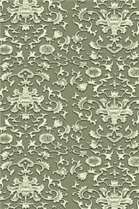 2020 Daily Planner Dusty Green Asian Damask 388 Pages
