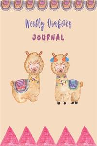 Cute Bobo Llama & Pyramids Weekly Diabetes Journal Log Book