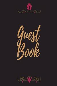 Guest Book - Gold Frame #19 For any occasion Light Green Color Pages 8.5 x 8.5 Inches 82 pages