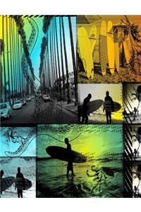 Tropical Beach Surfer Notebook