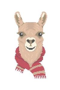 Llama Notebook: Knitted Scarf Design Lined Journal Small