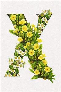 Floral Initials Dot Grid Journal - X