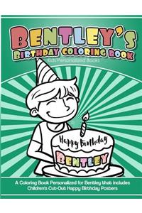 Bentley's Birthday Coloring Book Kids Personalized Books