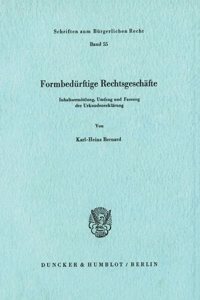 Formbedurftige Rechtsgeschafte