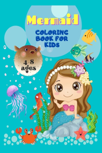 Mermaid Coloring Book For Kids Ages 4-8