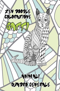 Zen Doodle Colorazione - Quadro generale - Animali - Gatti