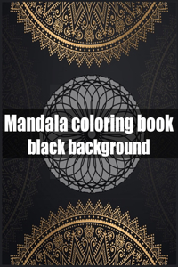 Mandala coloring book black background