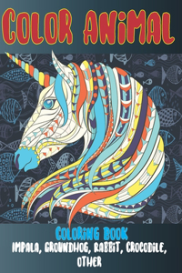 Color Animal - Coloring Book - Impala, Groundhog, Rabbit, Crocodile, other
