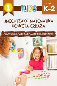 Umeentzako matematika kenketa erraza Montessori Math Subtraction Flash Cards