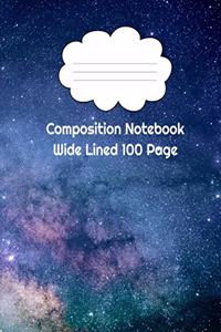 Composition Notebook Wide Lined 100 Page Night Sky