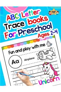ABC letter trace books for preschool ages 2-4