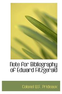 Note for Bibliography of Edward Fitzgerald