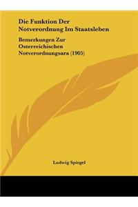 Die Funktion Der Notverordnung Im Staatsleben