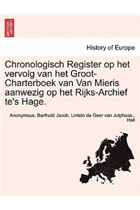 Chronologisch Register Op Het Vervolg Van Het Groot-Charterboek Van Van Mieris Aanwezig Op Het Rijks-Archief Te's Hage.