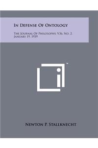 In Defense of Ontology