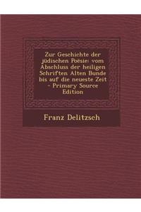 Zur Geschichte Der Judischen Poesie